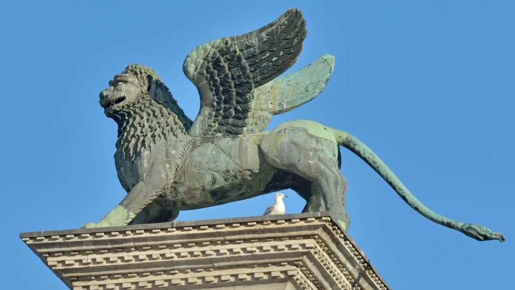 Lion statue in St. Mark's Square, Venice